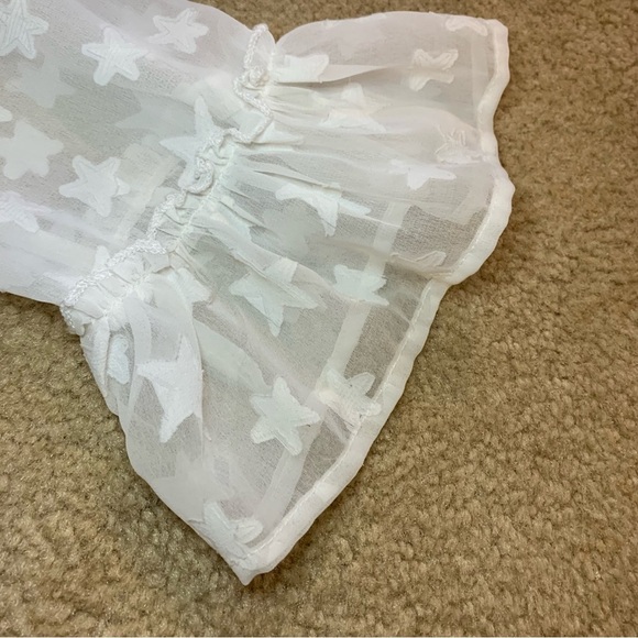 Club Z Collection White Sheer Star Beach Cover- Up - Sz M - Picture 6 of 16